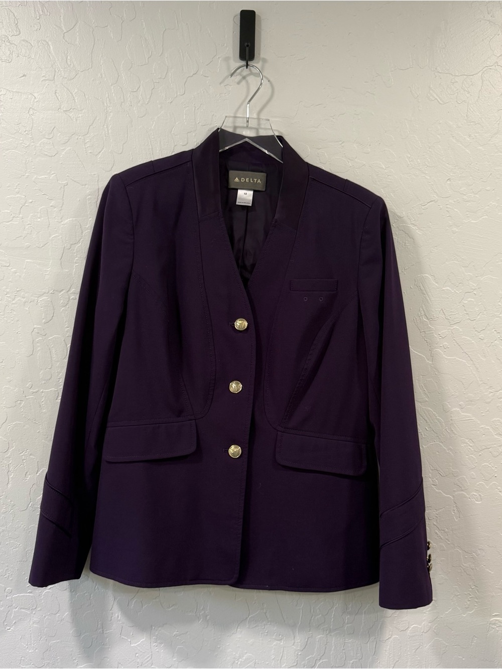 Delta Airlines Purple Stewardess Jacket Size 12